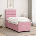vidaXL Posteľ boxspring s matracom Ružová 100 x 200 cm Zamat
