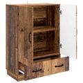 vidaXL Servírovacia skriňa so zásuvkou Staré drevo 66 x 34,5 x 92 cm