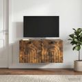 vidaXL Nástenná TV skrinka Nástenný Dymový dub 59,5 x 41 x 30 cm