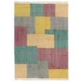 vidaXL Ručne tkaný koberec Kilim, bavlna 120x180 cm, potlač, farebný