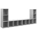 vidaXL TV skrinky 4 ks betónovosivé 107x35x37 cm drevotrieska