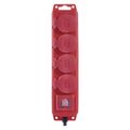 Prepojovací kábel EMOS P14131 / 3 m / 4 zásuvky / s vypínačom / černo-červený / guma-neopren / 1,5 mm2