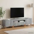 vidaXL 3-dielny LED TV stolík Sivý Sonoma Kompozitné drevo
