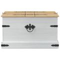 vidaXL storage box Biela 78 x 78 x 45 cm Masívne borovicové drevo