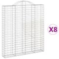 vidaXL Oblúkový gabionový kôš 8 ks 200x30x220/240cm pozinkované železo
