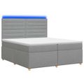 vidaXL Posteľ boxspring s matracom Svetlosivá 200 x 200 cm Látka