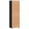 vidaXL Highboard FLORIN 60 x 35 x 182 cm Čierna Kompozitné drevo