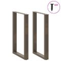 vidaXL Nohy barového stola v tvare U, 2 ks, prírodná oceľ, 60 x (90-91) cm, oceľ
