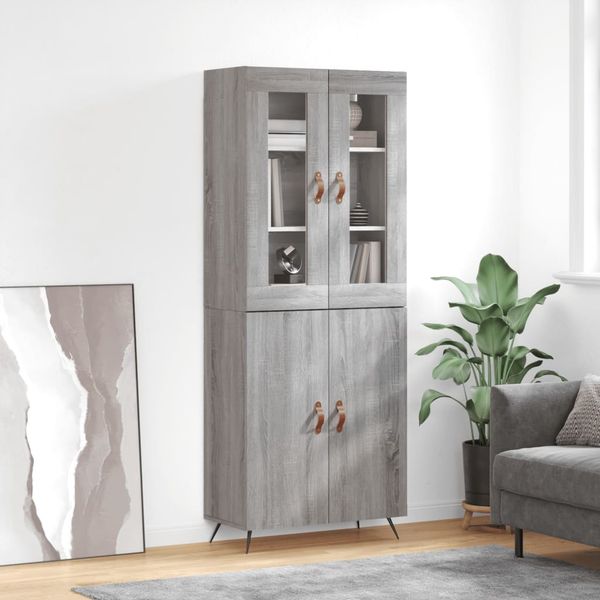 vidaXL Vysoká skrinka sivý dub sonoma 69,5x34x180 cm spracované drevo