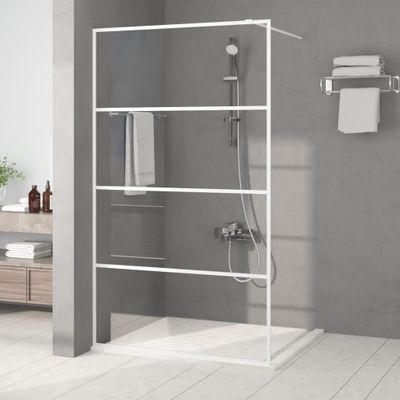 vidaXL Sprchová zástena biela 115x195 cm priehľadné ESG sklo