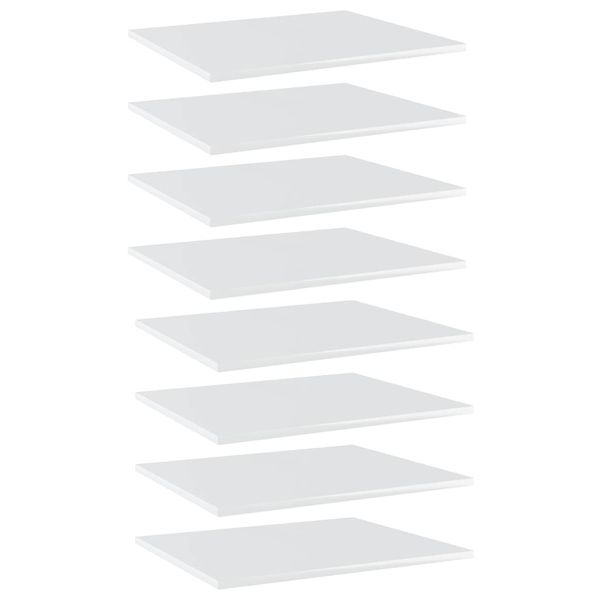 vidaXL Prídavné police 8 ks, lesklé biele 60x50x1,5 cm, drevotrieska