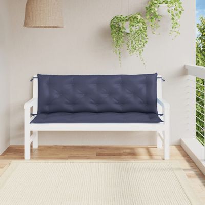 vidaXL Podložky na záhradnú lavičku 2 ks námornícka modrá 150x50x7 cm