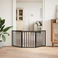 vidaXL Brána pre psa skladacia 3 panely čierna 150 cm topoľové drevo