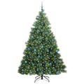 vidaXL Umelý vianočný stromček s 300 LED-i Zelená 210 cm PE a PVC
