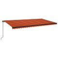 vidaXL Manuálne zaťahovacia markíza 600x300 cm oranžová a hnedá