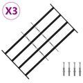 vidaXL Bezpečnostné mreže na okná so 4 priečnymi tyčami 3 ks 63-114 cm
