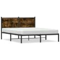 vidaXL Kovový posteľný rám bez matraca dymový dub 150x200 cm