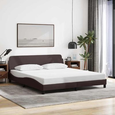 vidaXL Rám postele Dover tmavohnedá 180x200 cm látka