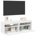 vidaXL TV skrinky s LED svetlami biele 60x35x40 cm