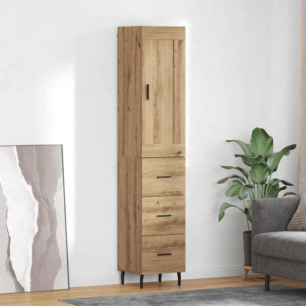 vidaXL Highboard Remeselný dub 34,5 x 34 x 180 cm Kompozitné drevo