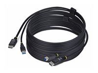 StarTech 10ft (3m) DisplayPort and USB 5Gbps KVM Cable - Kábel klávesnice / videa / myši (KVM) - USB typ A, DisplayPort (M) do USB Type B, DisplayPort (M) - 3 m - podpora 4K60Hz, podpora HDR10 - čierna