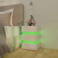 vidaXL Nočný stolík s LED, lesklý biely 45x35x67 cm, kompozitné drevo
