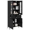 vidaXL Highboard Čierny dub 69,5 x 34 x 180 cm Kompozitné drevo