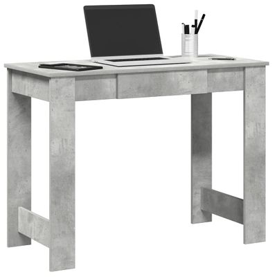 vidaXL Stôl betónovosivý 100x45x75 cm spracované drevo