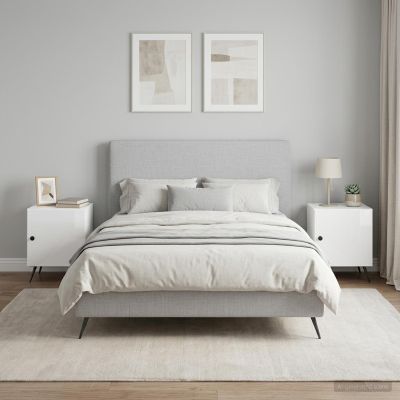 vidaXL Nočný stolík 2 ks Biela s vysokým leskom 43 x 34,5 x 50 cm