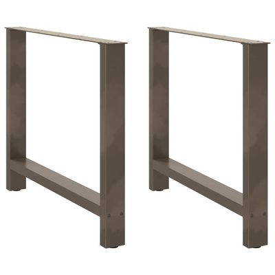 vidaXL Nohy k jedálenskému stolu, prírodná oceľ, 2 ks, 100 x (72-73) cm, oceľ