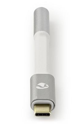 Nedis CCTB65950AL008 - USB-C Adaptér | USB-C Zástrčka – 3,5 mm Zásuvka | 0,08 m | Hliníkový Redukce, USB 2.0, zástrcka USB-C, zásuvka 3,5mm jack, nylon, stríbrná, 8cm