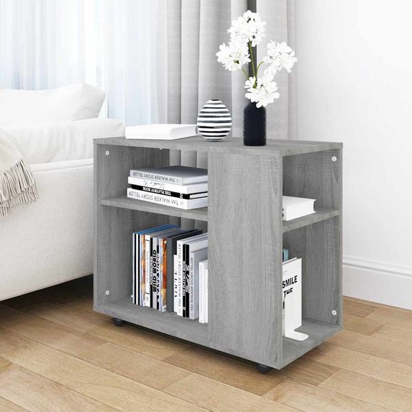 vidaXL Príručný stolík sivý dub sonoma 70x35x55 cm spracované drevo