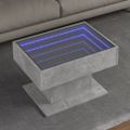 vidaXL Konferenčný stolík s LED betónový 70x50x45 cm kompozitné drevo