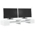 vidaXL Stojan na monitor s policou biely 100x27x15 cm kompozitné drevo