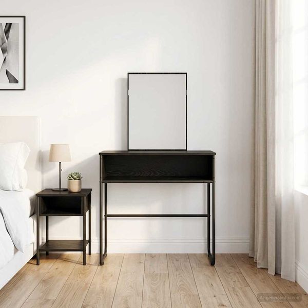 vidaXL Toaletný stolík Čierny dub 81 x 40 x 131 cm Kompozitné drevo
