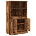 vidaXL Vysoká skrinka staré drevo 60x35,5x103,5 cm kompozitné drevo