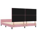 vidaXL Posteľ s pružinovým rámom Ružová 180 x 200 cm Zamat