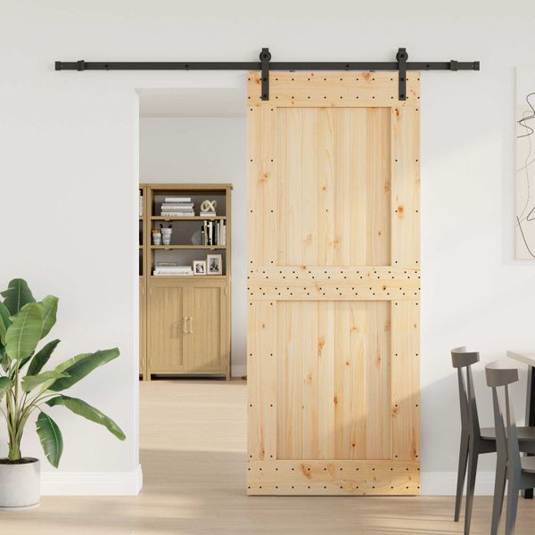 vidaXL Posuvné dvere NARVIK Prírodná a čierna 95 x 210 cm (213,5 cm)