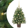 vidaXL Umelý vianočný stromček s 150 LED-i Zelená 75 cm PE a PVC