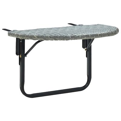 vidaXL Stolík na balkón sivý 60x60x40 cm polyratanový