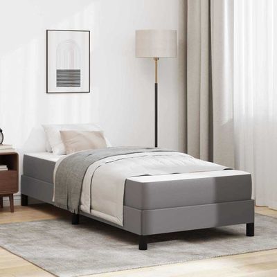vidaXL Rám postele s matracmi Sivá 90 x 200 cm látka