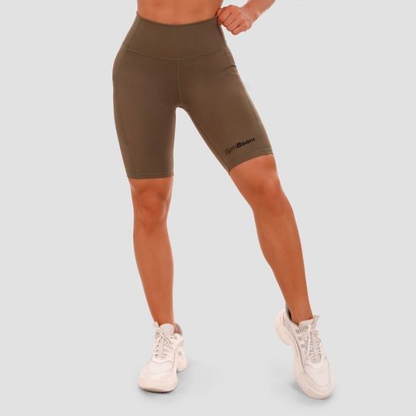 Dámske šortky Biker olive - GymBeam, veľkosť XL, veľkosť oblečenia XL