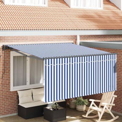 vidaXL Zatemniteľná markíza Modrá a biela 350 x 250 cm