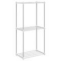 vidaXL Trubková polica s úložiskom Biela 42,5 x 27 x 91,5 cm Hliník