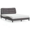 vidaXL Posteľ s matracom Hvar sivá 140x190 cm umelá koža