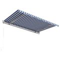 vidaXL Automatická zaťahovacia markíza 450x300 cm modro-biela