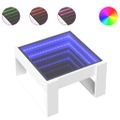 vidaXL Konferenčný stolík s nekonečnými LED biely 50x53x30 cm