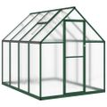 vidaXL Skleník so základovým rámom zelený 224x169x195 cm hliník