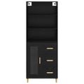 vidaXL Highboard Čierny dub 69,5 x 32,5 x 180 cm Kompozitné drevo