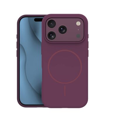 Silikónové tenké Mag puzdro pre iPhone 17 Pro Max 6,9" / iPhone 18 Pro Max 6,9" tmavá čerešňa